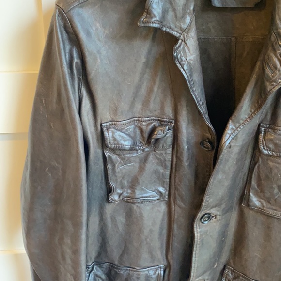 Billy Reid leather bomber jacket - Picture 3 of 6